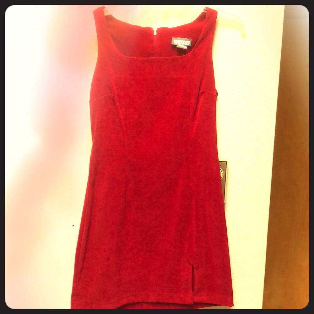 Red fitted mini dress